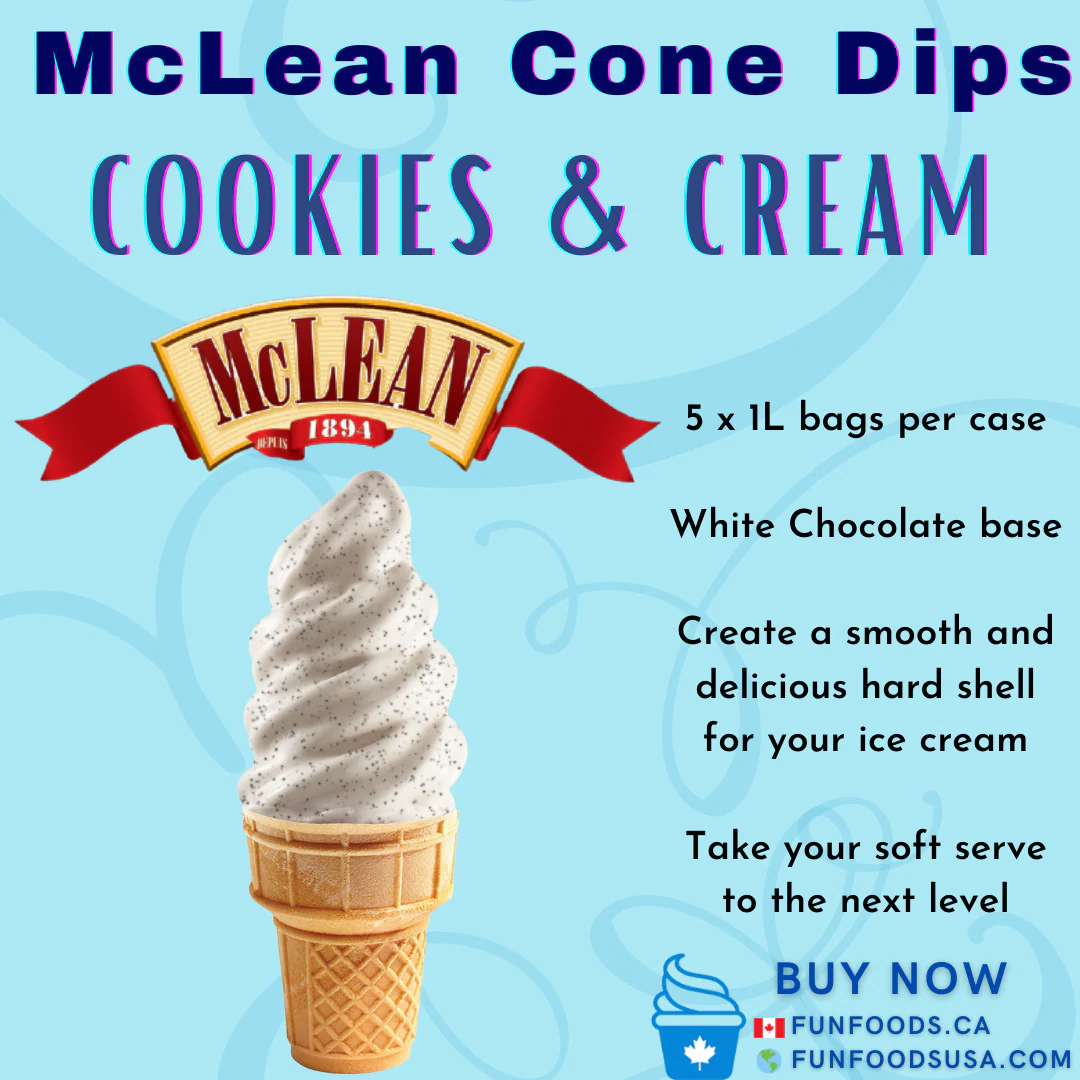 Cookies and Cream (Oreo Style) Cone Dip Coating (Case = 5 x 1L Bags) by McLean Canada - Image 2