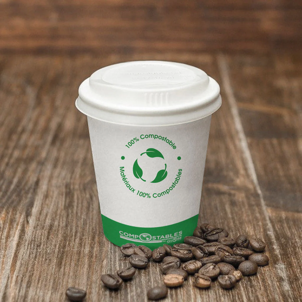 CPLA Lids Dome Top for Hot CPLA Compostable Paper Cups - 1000 Lids Per Case - Sold By The Case - Image 4