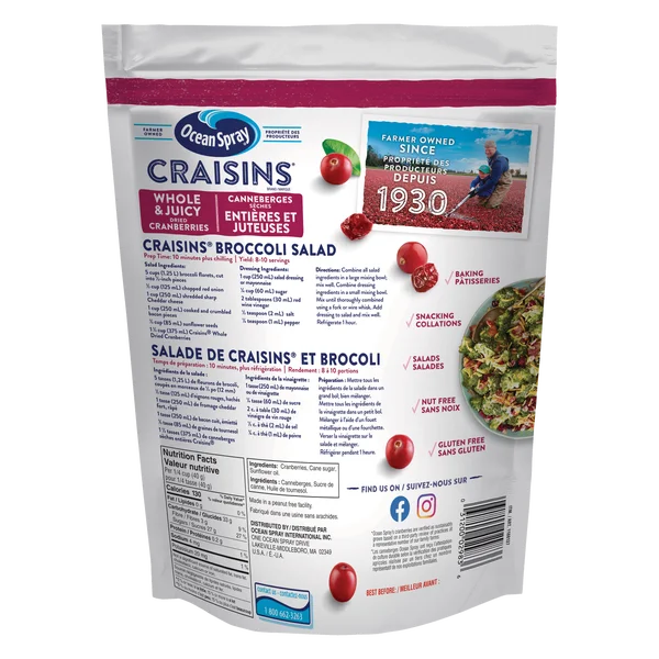 Craisins Whole Dried Cranberries - 4 x 1.8 kg - Ocean Spray - Canadian Distribution - Ships Free Within Canada on Orders Above CAD $199 - Image 2
