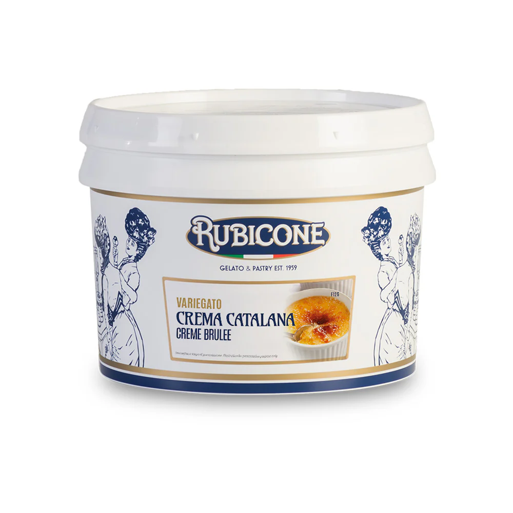 "PRE-ORDER" Creme Brulee Sundae Dessert Topping - Case of 2 x 3 KG Buckets - Crema Catalana Variegate - Rubicone Canada - Ships Free Within Canada on Orders Above CAD $199 - Image 2