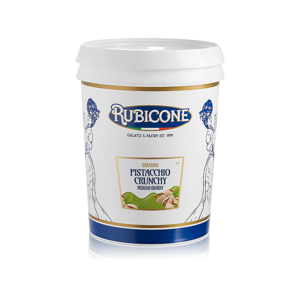 Crunchy Pistachio Spreadable Filling Cream - Cremino Pistachio Crunchy - 5 KG Bucket - Rubicone Canada - Made in Italy - Ships Free Within Canada on Orders Above CAD $199 - Image 2