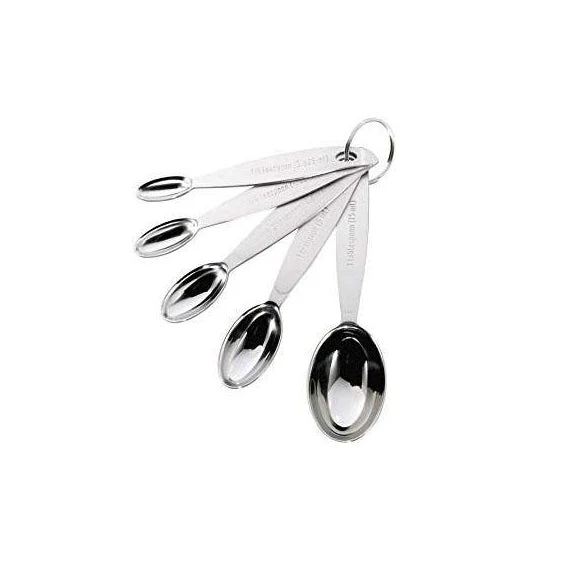 CUISIPRO Oval Measuring Spoon Set, Stainless Steel, 5-Piece - Canadian Distribution - Ships Free Within Canada on Orders Above CAD $199
