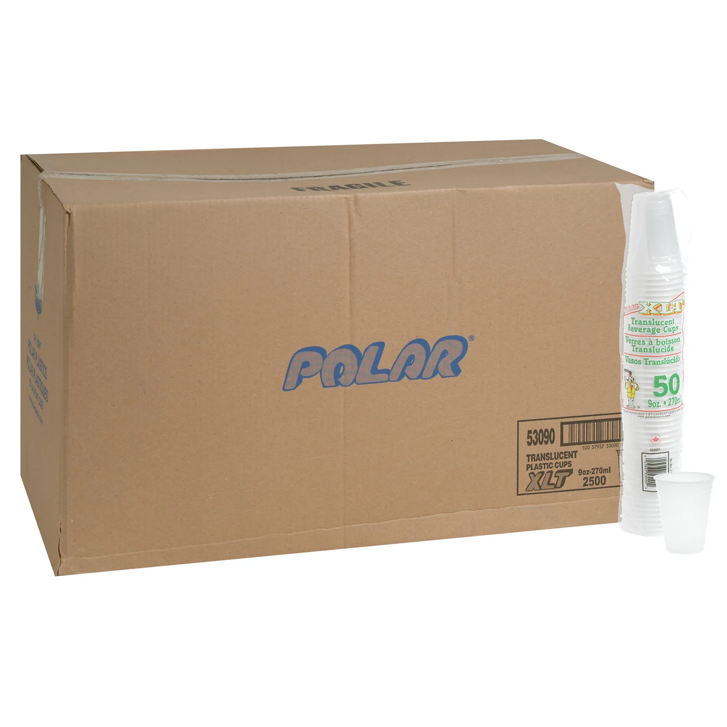 Cup Plastic 9 oz. - 50 x 50 count - Polar - Packaging and Accessories - Restaurant Supplies and Equipment - Canadian Distribution - Image 3