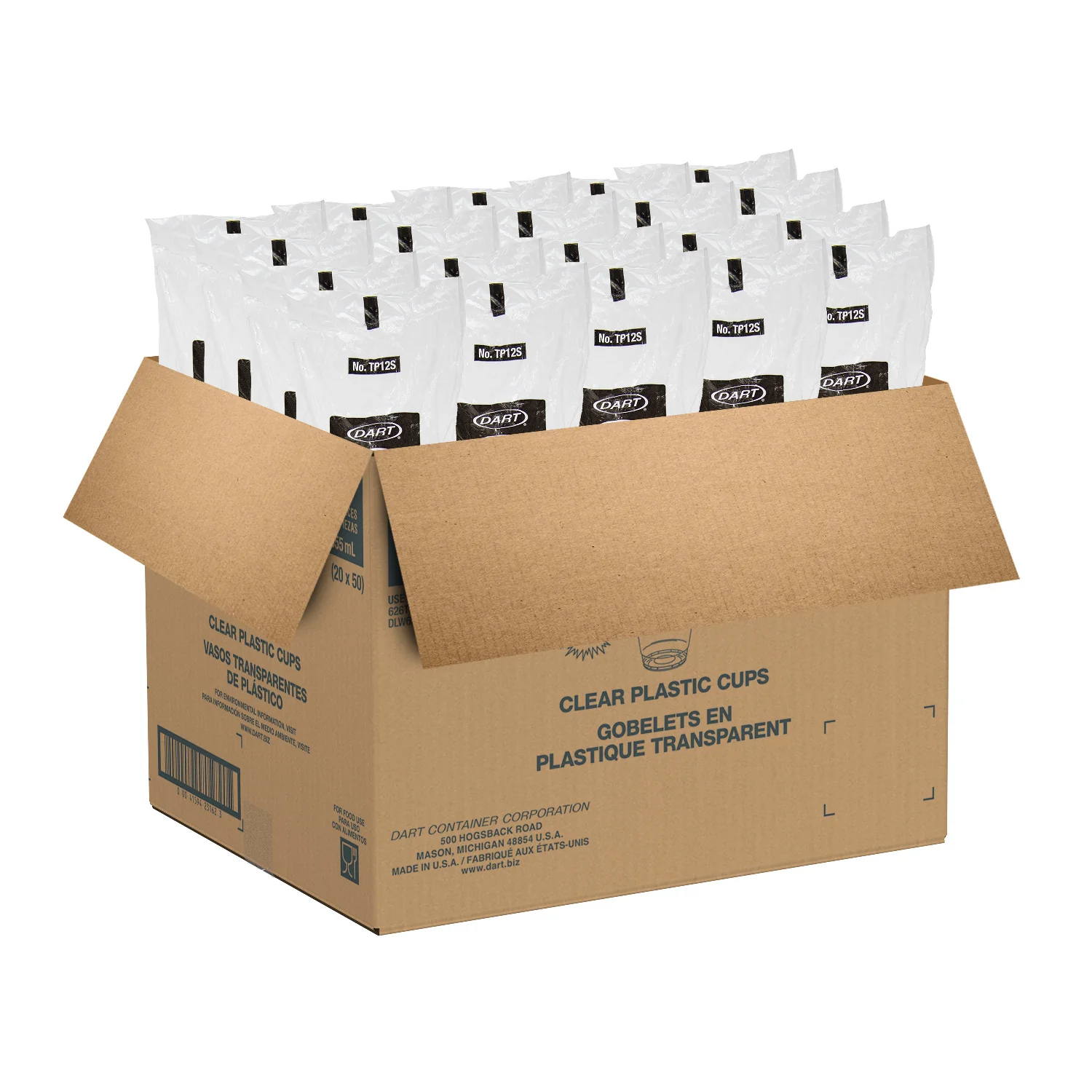 Cup Plastic Clear 12 oz. Squat - 20 x 50 count - Dart Container - Packaging and Accessories - Restaurant Supplies and Equipment - Canadian Distribution - Image 4