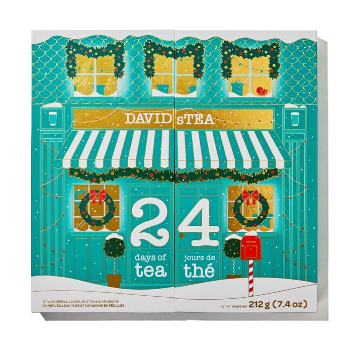 DAVIDsTEA – 24 Days of Tea 2025 Advent Calendar – Assorted Holiday Teas – 24 Days - Canadian Distribution - Ships Free Within Canada on Orders Above CAD $199