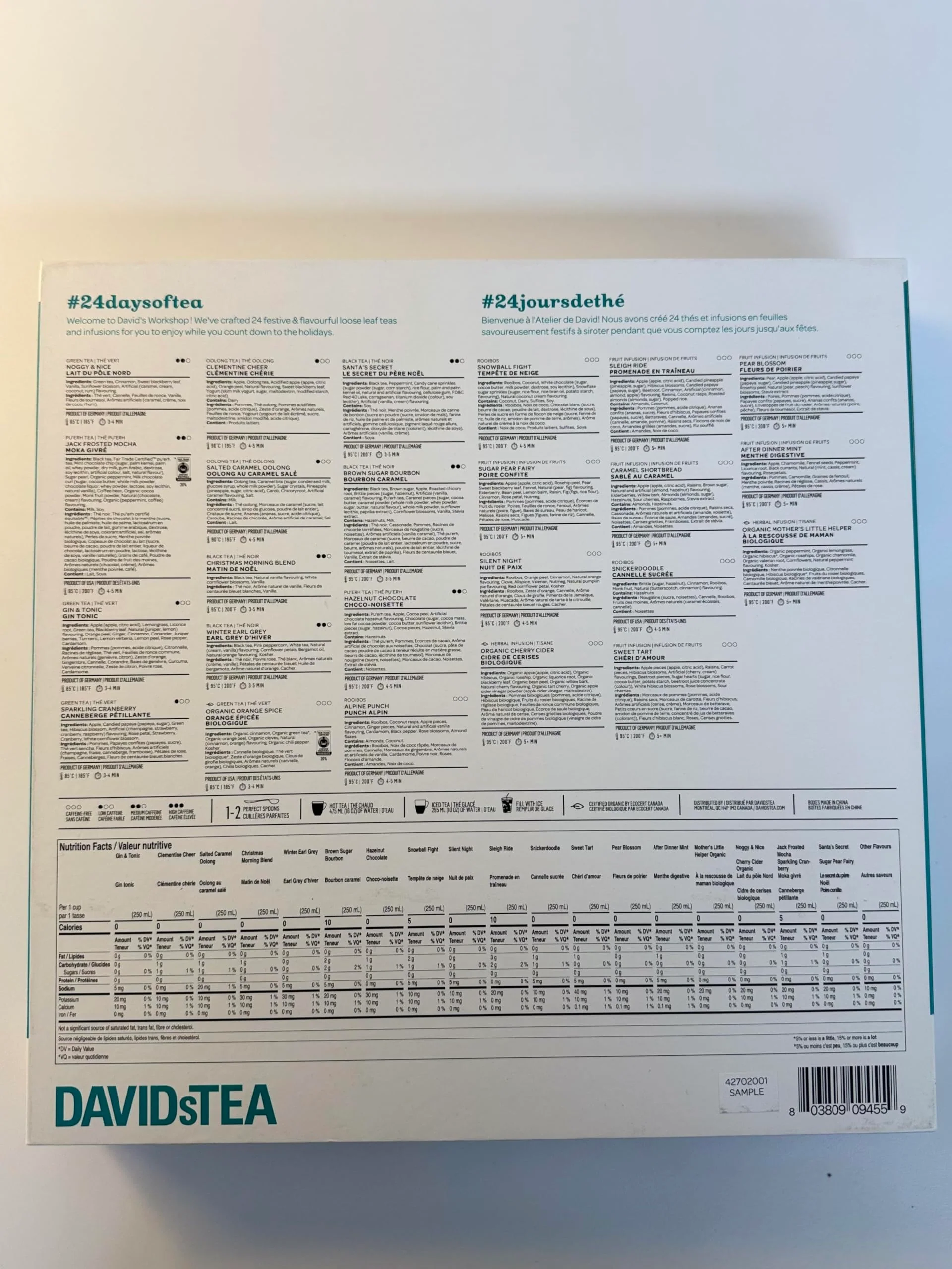 DAVIDsTEA – 24 Days of Tea 2025 Advent Calendar – Assorted Holiday Teas – 24 Days - Canadian Distribution - Ships Free Within Canada on Orders Above CAD $199 - Image 2