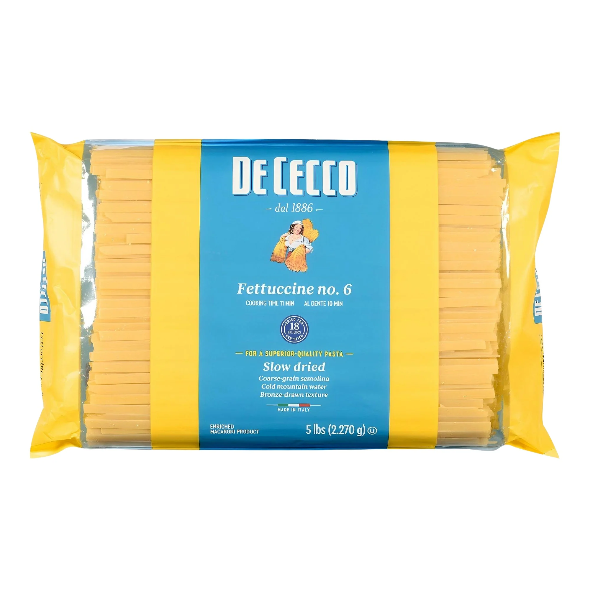 De Cecco Fettuccine - 4 x 2.27 kg - Grocery and Food Items - Canadian Distribution - Ships Free Within Canada on Orders Above CAD $199