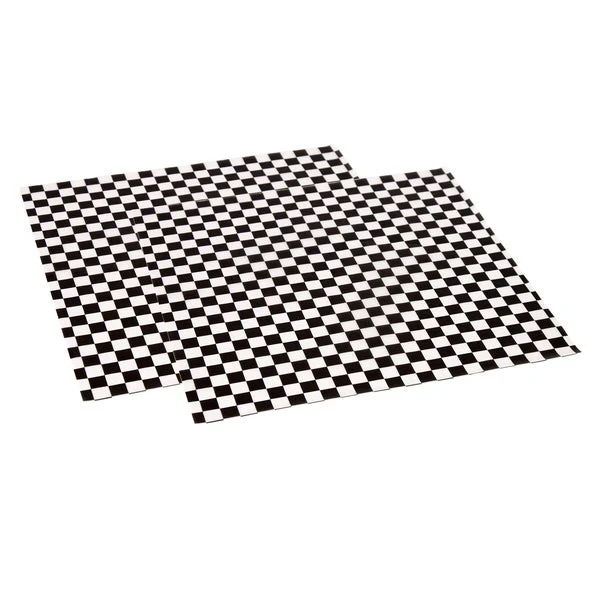 De Luxe Checkered Wax Paper Liners - Black - Pack of 2,000 - Disposables, Restaurant Packaging and Take-Out Supplies - Canadian Distribution - Ships Free Within Canada on Orders Above CAD $199