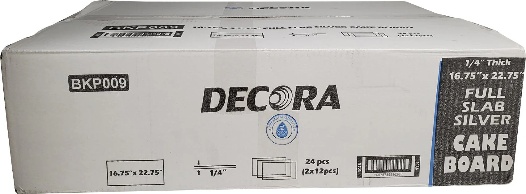 Decora - Full Slab 16 3/4 x 22 3/4 X 1/4" Thick Cake Board - Silver - FS-98628 - Image 2