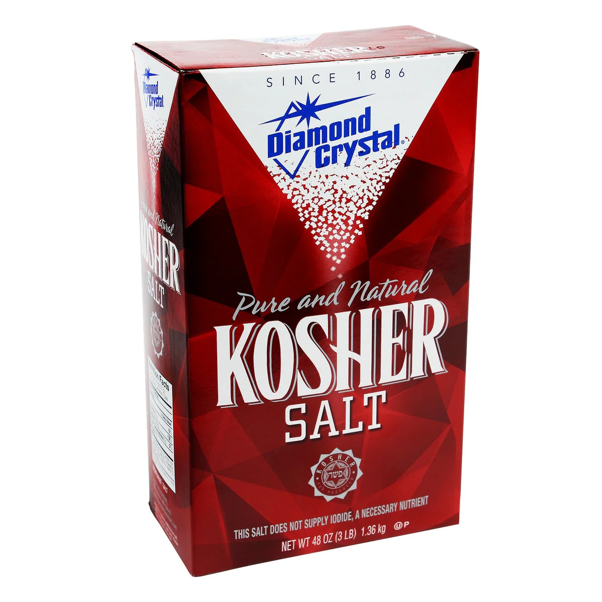 Diamond Crystal Kosher Salt - 4 x 1.36 kg - Grocery and Food Items - Canadian Distribution - Ships Free Within Canada on Orders Above CAD $199