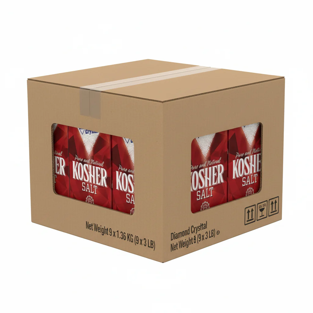 Diamond Kosher - Crystal Salt - 9 x 1.36 KG - Ships Free Within Canada - Restaurant and Foodservice Ingredients - Canadian Distribution - Ships Free Within Canada on Orders Above CAD $199