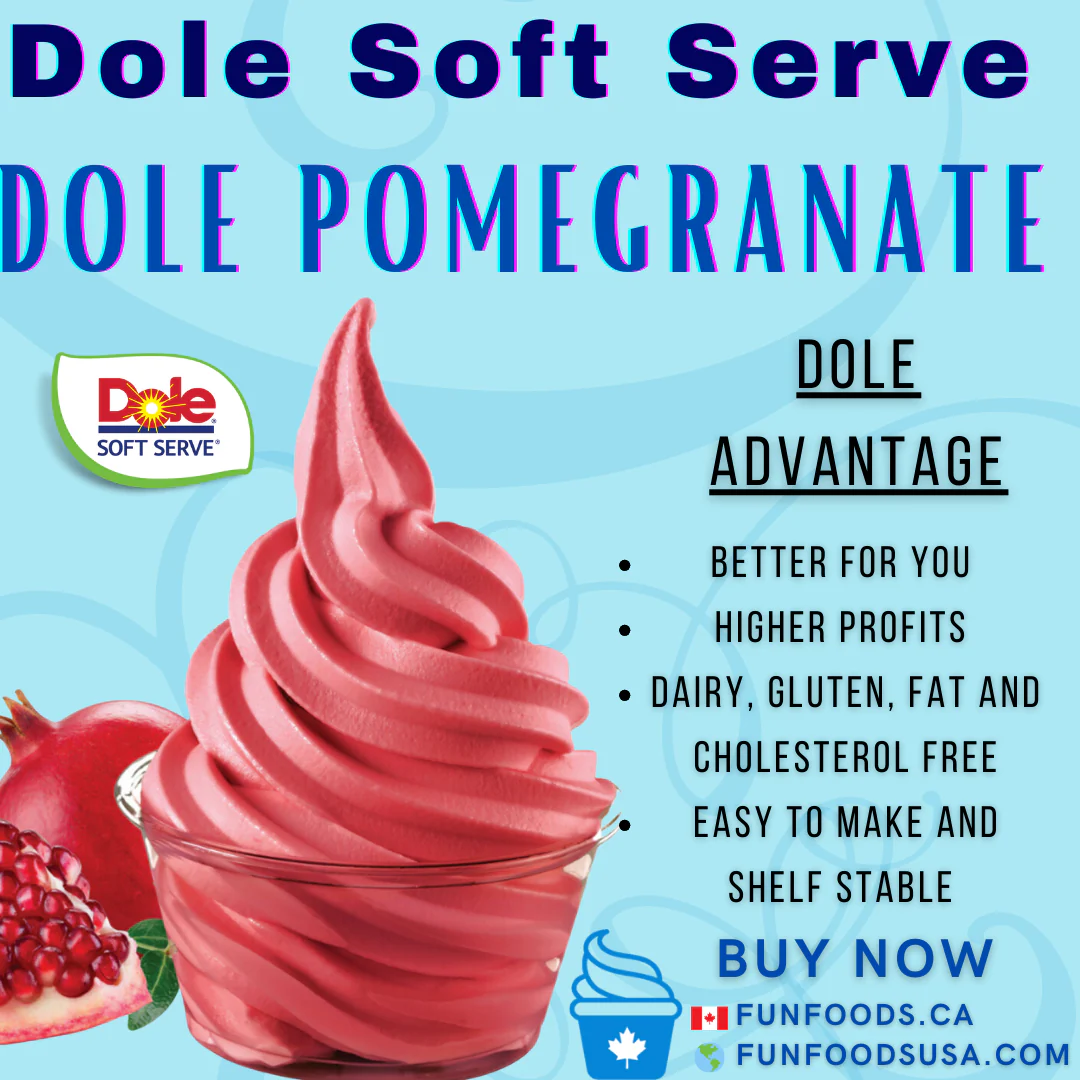 Dole Pomegranate Soft Serve Mix - 4.4 Lbs. Bag - Case (4 X 4.4lb Bags) - Canadian Distribution - Ships Free Within Canada on Orders Above CAD $199