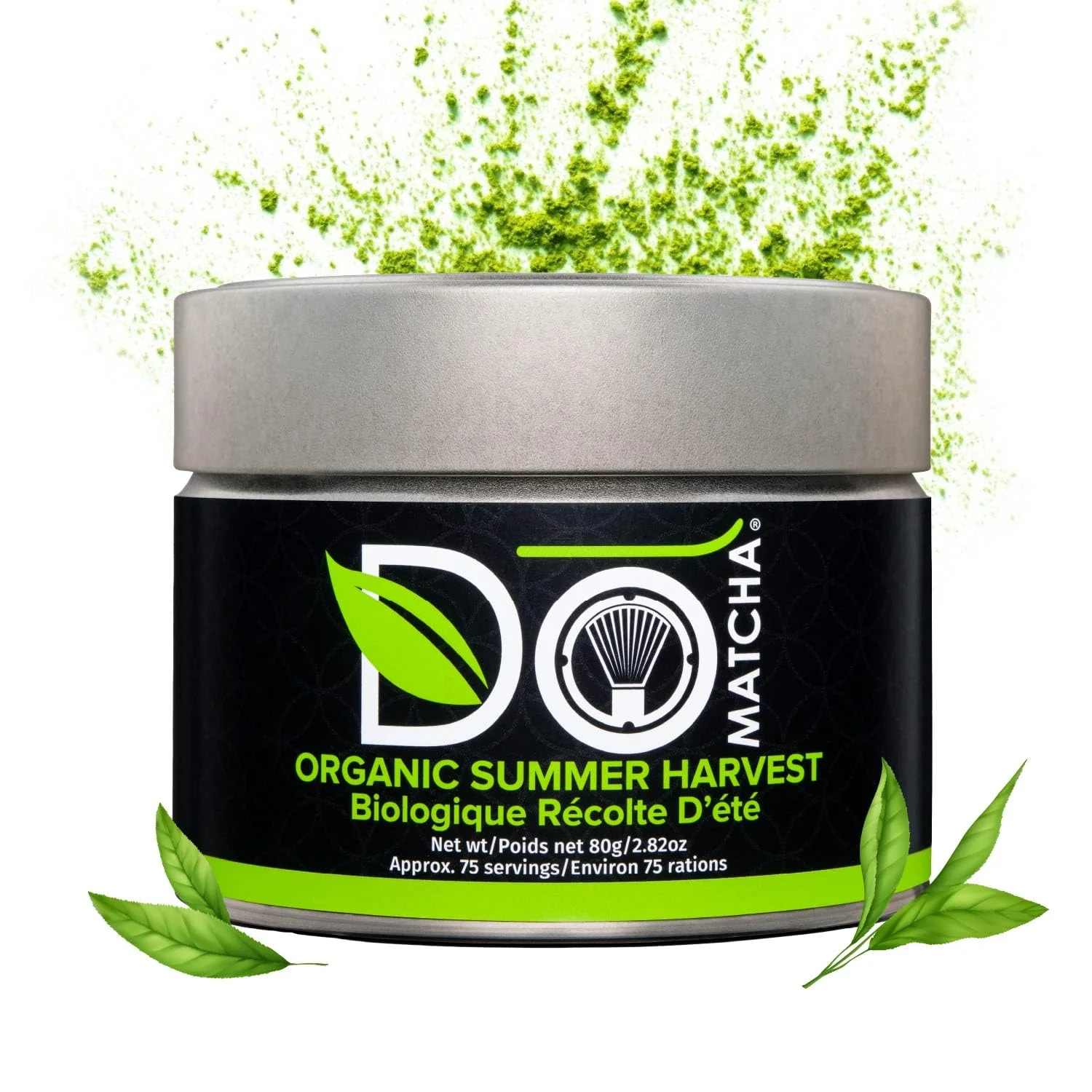 DoMatcha โ Matcha Powder โ Organic Summer Harvest โ 80g Tin - Canadian Distribution - Ships Free Within Canada on Orders Above CAD $199