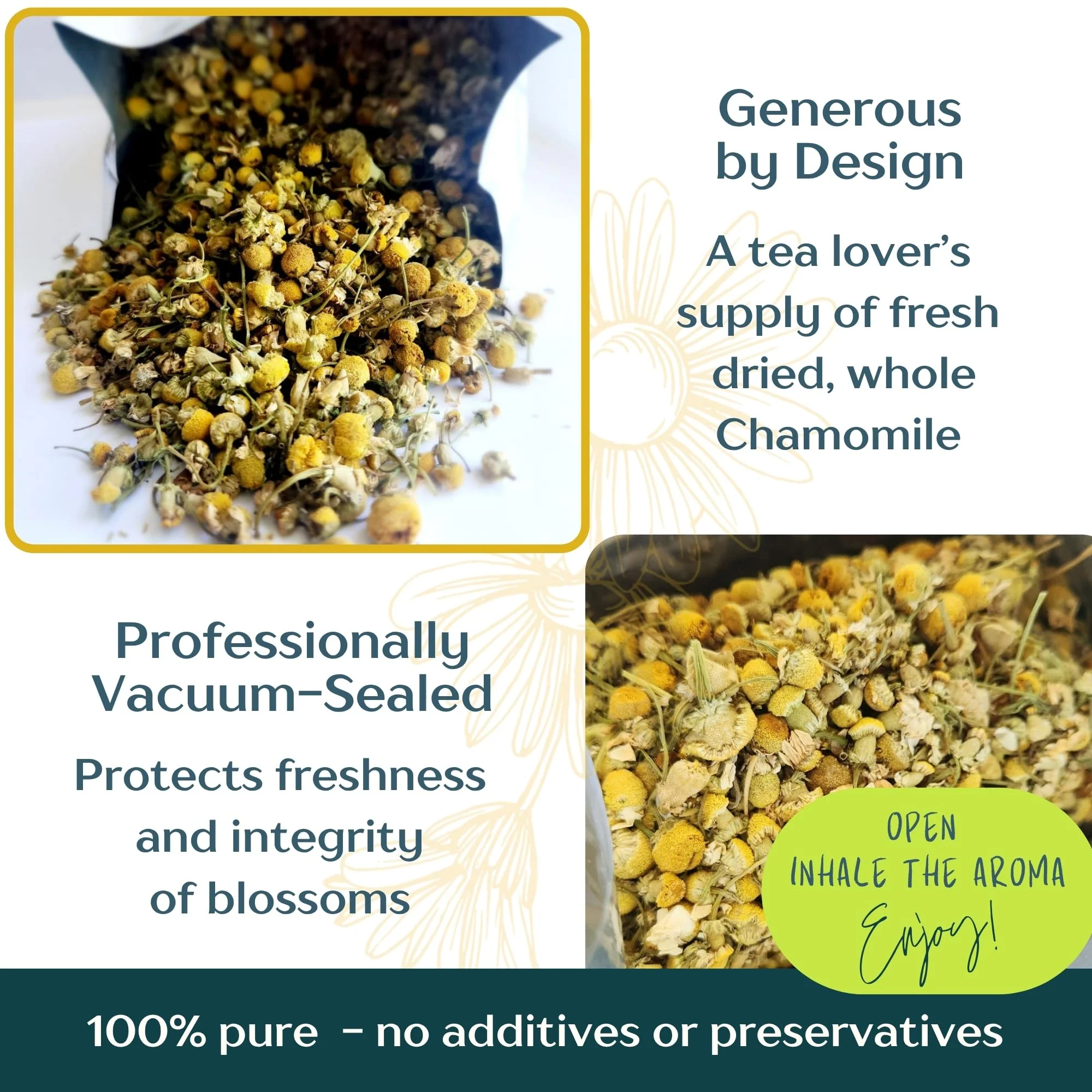 Dragonfly Herbs – Chamomile Tea – Organic Whole Flowers – 250g - Canadian Distribution - Ships Free Within Canada on Orders Above CAD $199 - Image 7