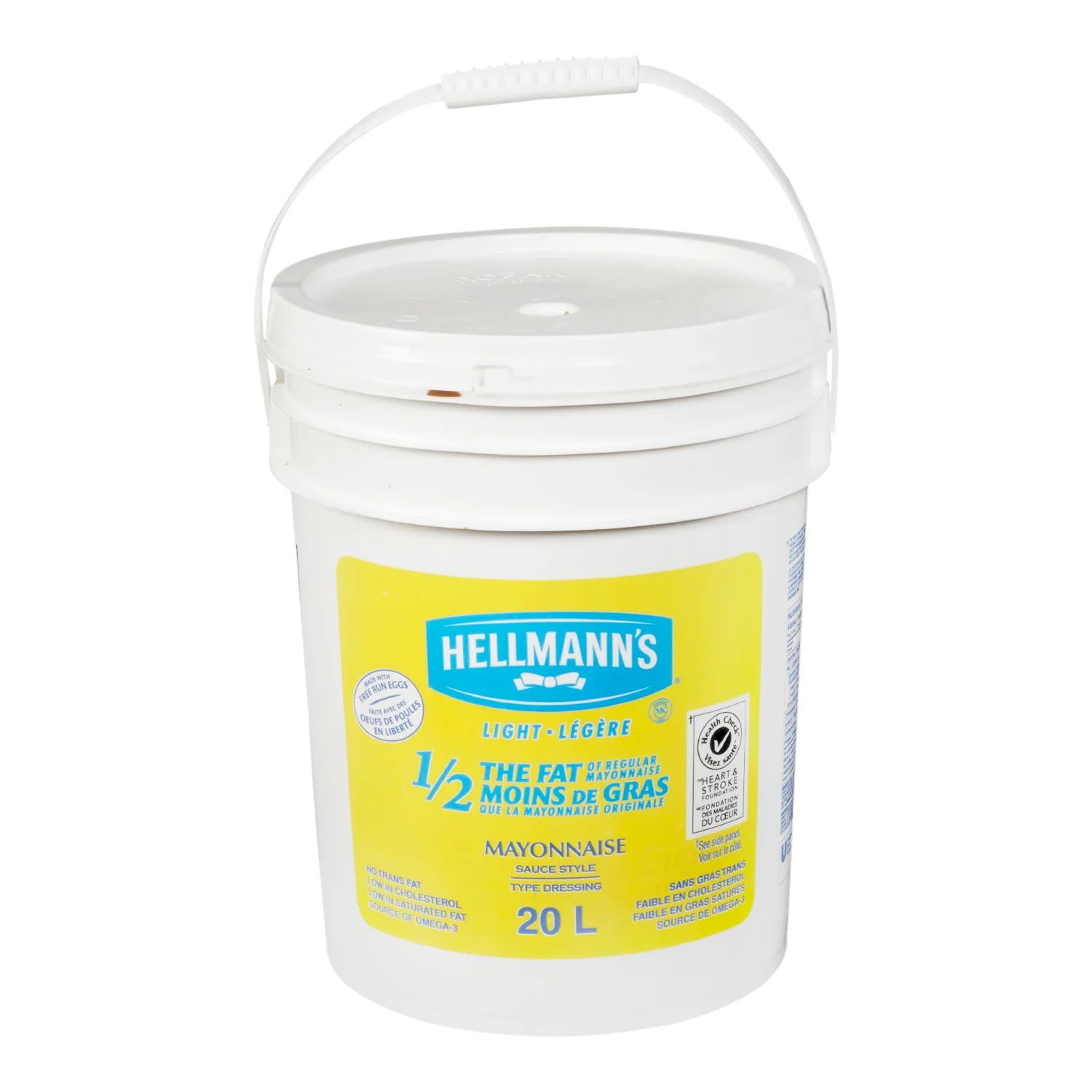 Dressing Mayonnaise 1/2 Fat Gluten-Free - 1 x 20 L - Hellmans - Restaurant and Foodservice Ingredients - Canadian Distribution - Ships Free Within Canada on Orders Above CAD $199