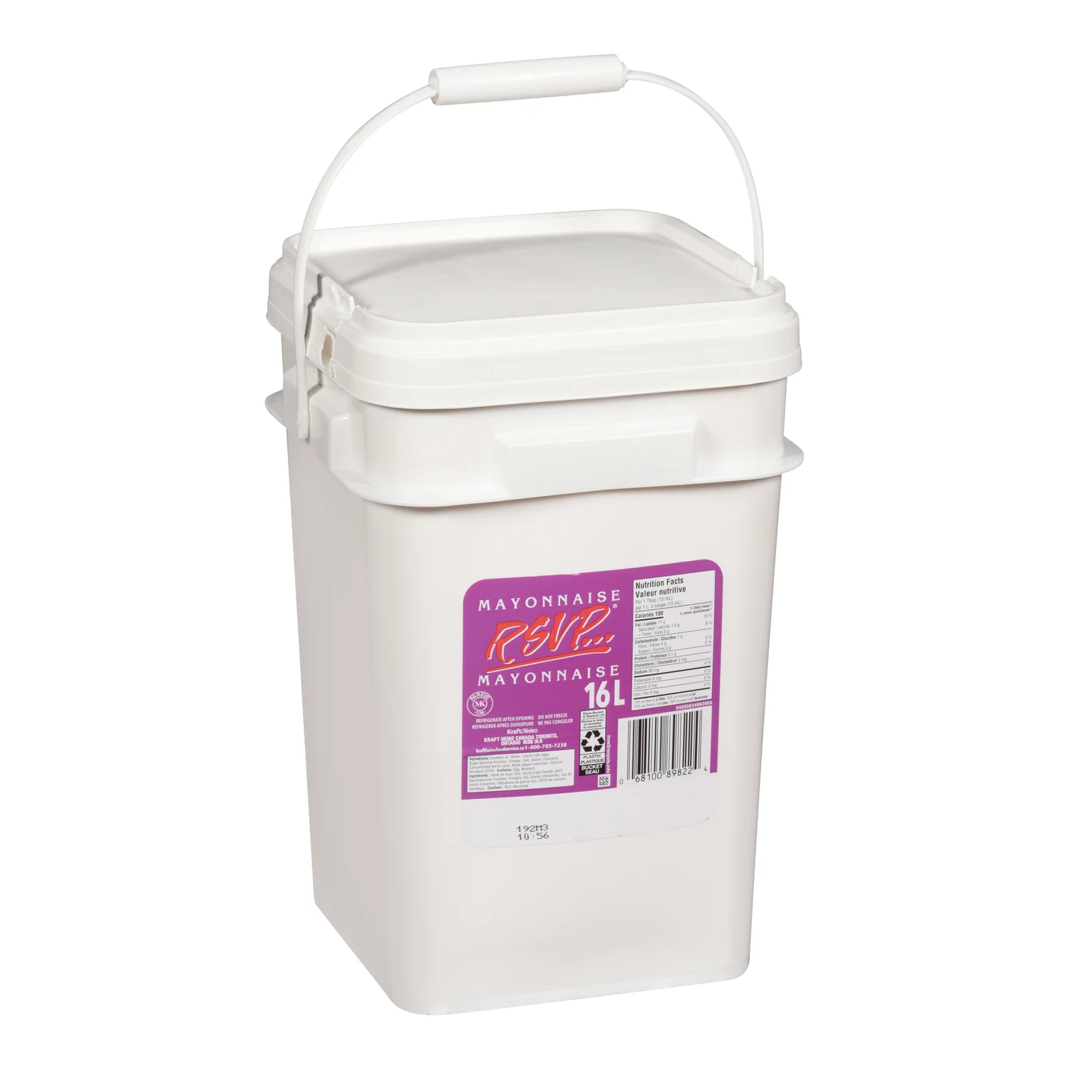 Dressing Mayonnaise Pail - 1 x 16 L - Rsvp - Restaurant and Foodservice Ingredients - Canadian Distribution - Ships Free Within Canada on Orders Above CAD $199