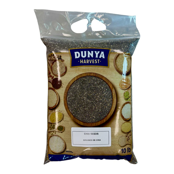 Dunya Harvest Chia Seeds - 4 x 4.54 kg - Grocery and Food Items - Canadian Distribution - Ships Free Within Canada on Orders Above CAD $199