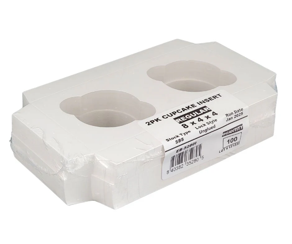 EB - 8 x 4 x 4 - 2 Cupcake Insert - White - 5280I - Image 2
