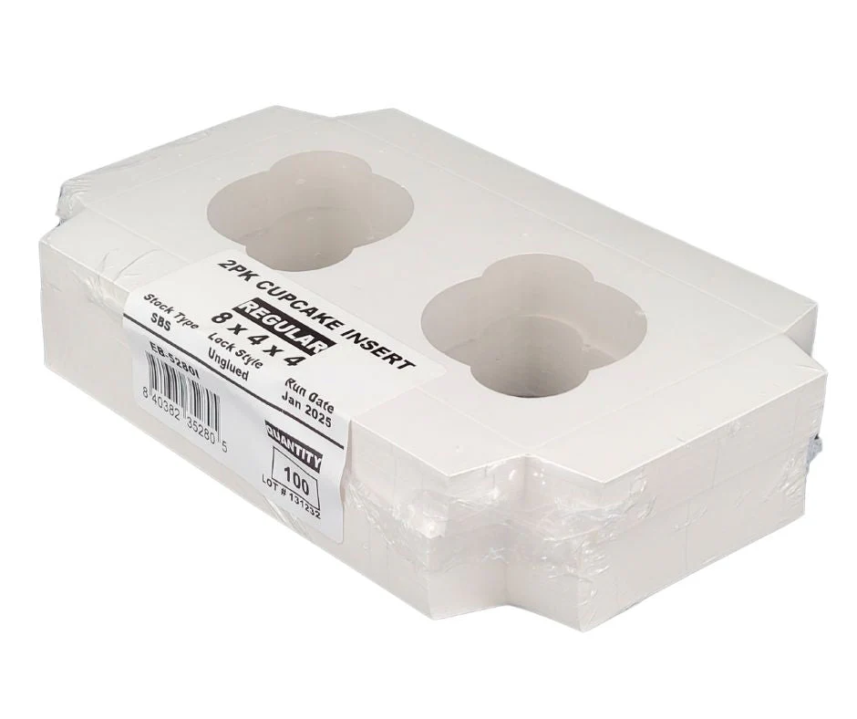 EB - 8 x 4 x 4 - 2 Cupcake Insert - White - 5280I - Image 3