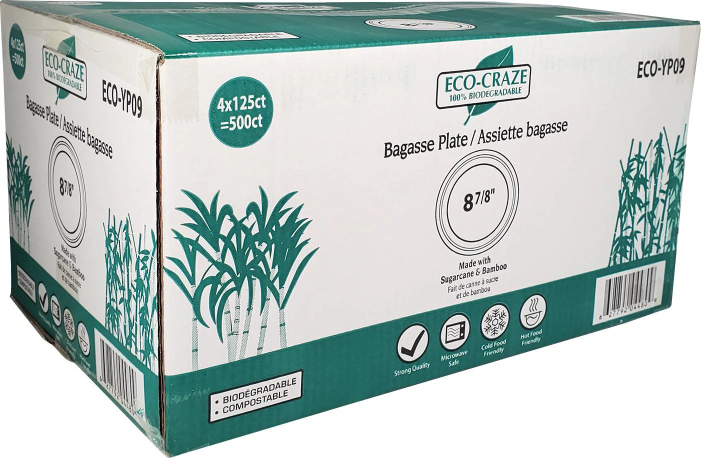 Eco-Craze - 9" Round Bagasse Lunch Plates - 4 x 125 count - Image 4