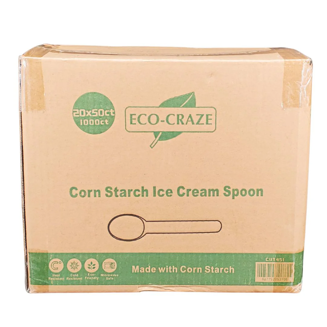 Eco-Craze - Corn Starch Ice Cream Spoon - 20 x 50 count - Image 5