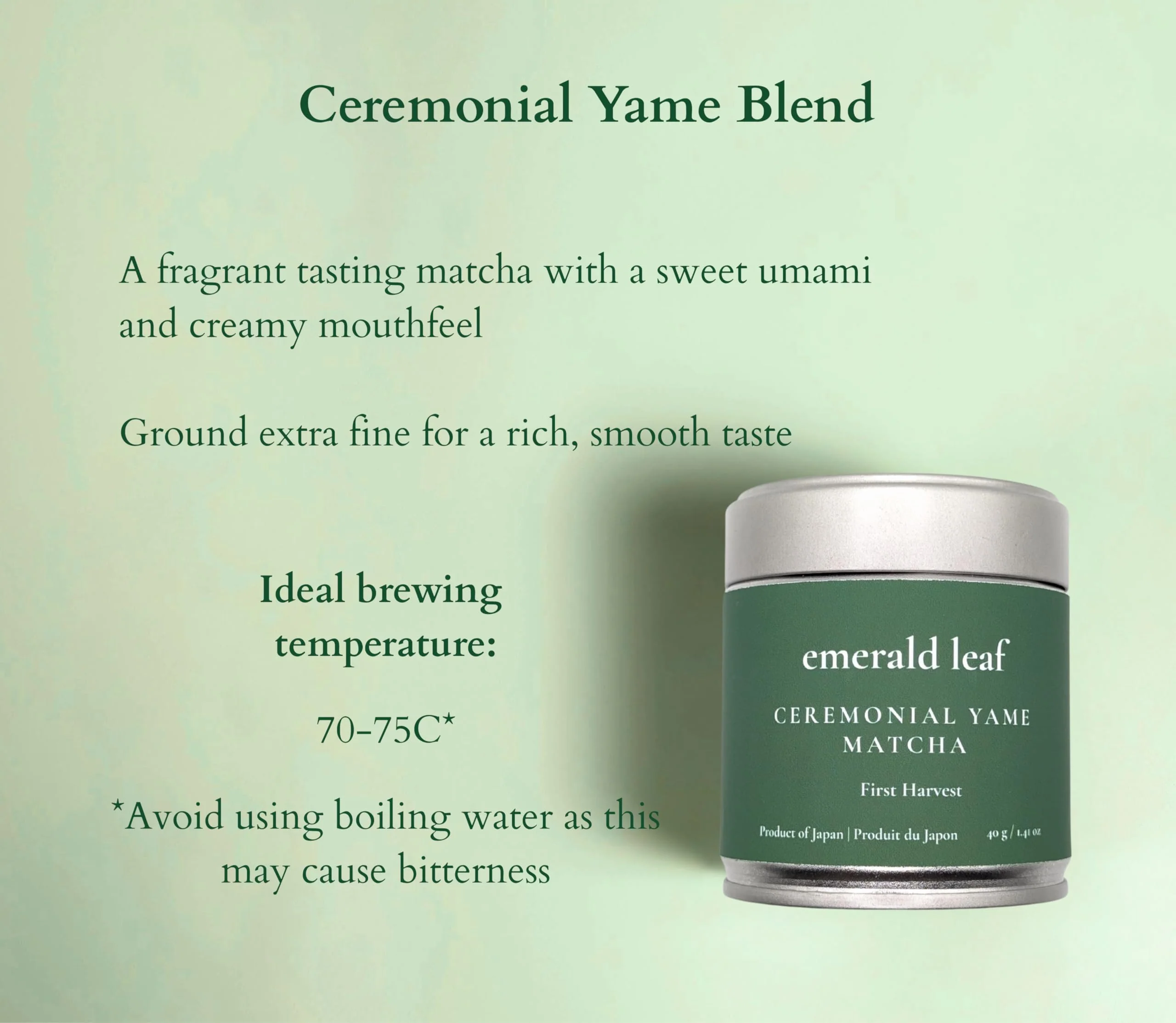 Emerald Leaf โ Ceremonial Matcha โ First Harvest โ 40g โ Unsweetened no additives - Canadian Distribution - Ships Free Within Canada on Orders Above CAD $199 - Image 8