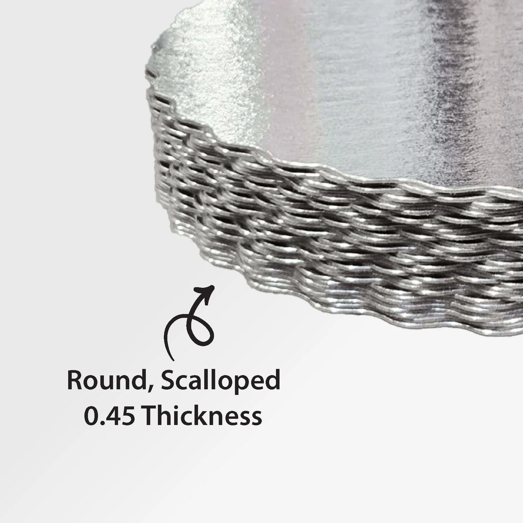 Enjay - Scallop Sheets - 9" - Round - Silver - 0.45 thick - Image 3