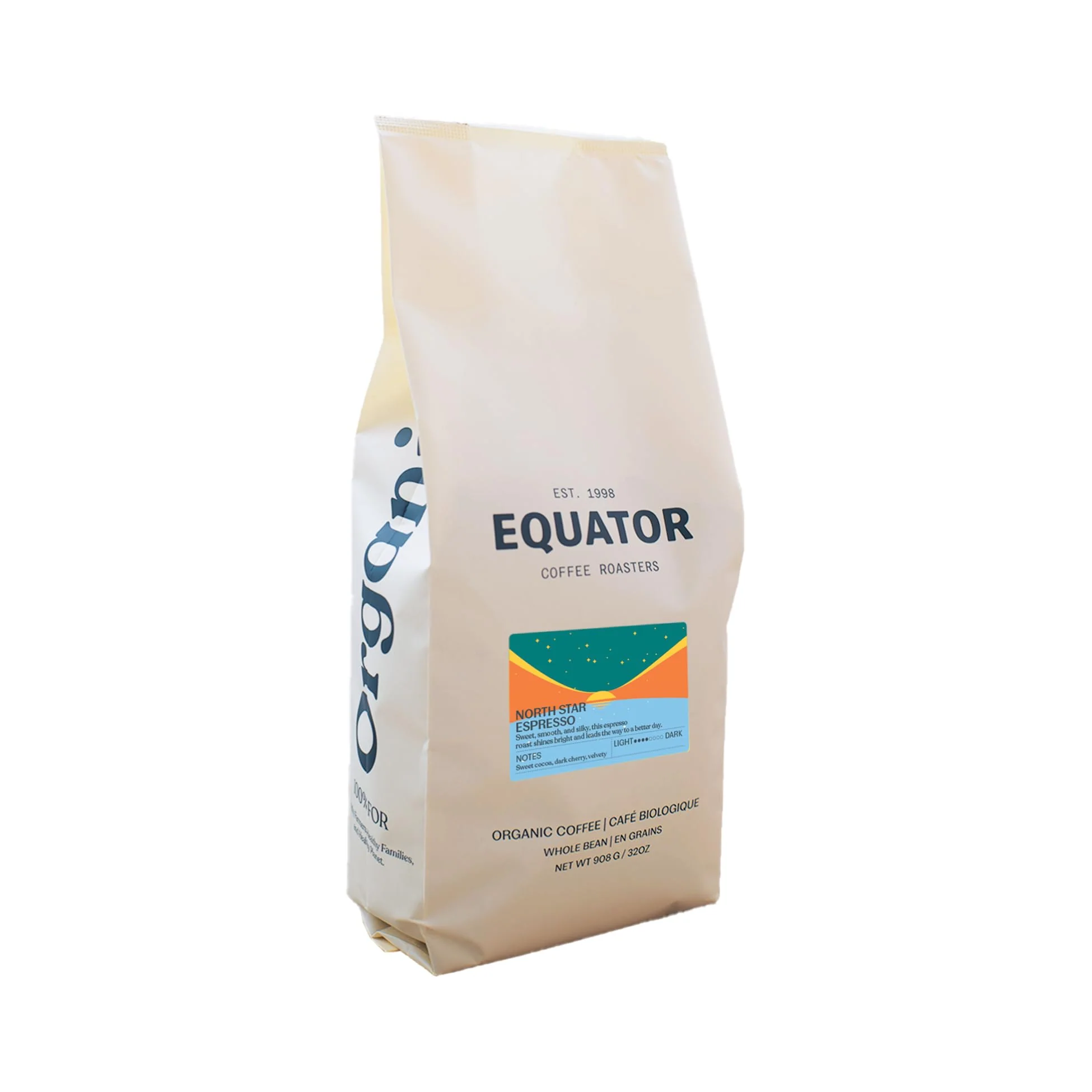 Equator Coffee Roasters – North Star Espresso Blend – Cocoa and Dark Cherry – 12oz – Organic - Canadian Distribution - Ships Free Within Canada on Orders Above CAD $199