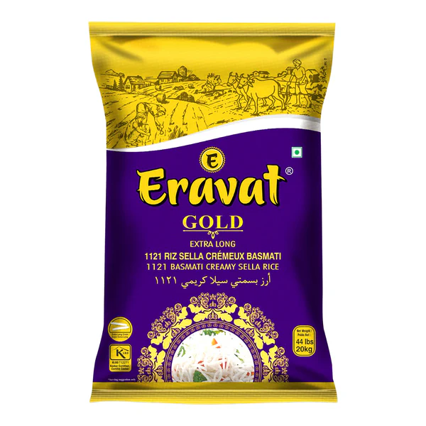 Eravat Creamy Sella Basmati Rice - 4 x 20 kg - Grocery and Food Items - Canadian Distribution - Ships Free Within Canada on Orders Above CAD $199