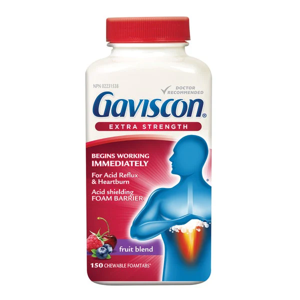 Extra Strength - 150 Chewable tablets - Gaviscon - Health and Wellness - Canadian Distribution - Ships Free Within Canada on Orders Above CAD $199