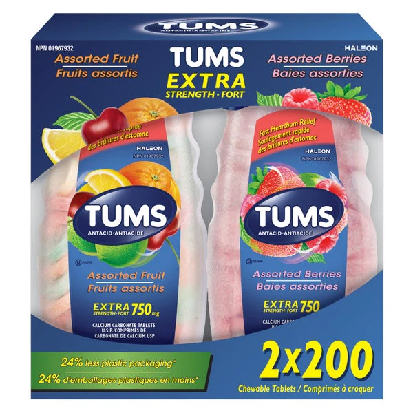 Extra Strength - 2 Ă— 200 - Tums - Health and Wellness - Canadian Distribution - Ships Free Within Canada on Orders Above CAD $199