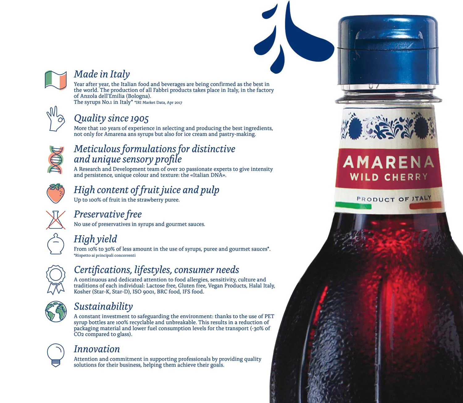 Fabbri Flavoring Syrup, Amarena Cherry, Made in Italy, 33.8 Ounce (1 Liter) - Ships Free Within Canada on Orders Above CAD $199 - Image 4