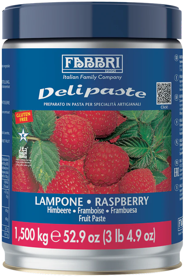 Fabbri Raspberry - DELIPASTE (COMPOUND PASTES) - 8 x 1.5KG Tin - Fabbri Canada - Ships Free Within Canada on Orders Above CAD $199
