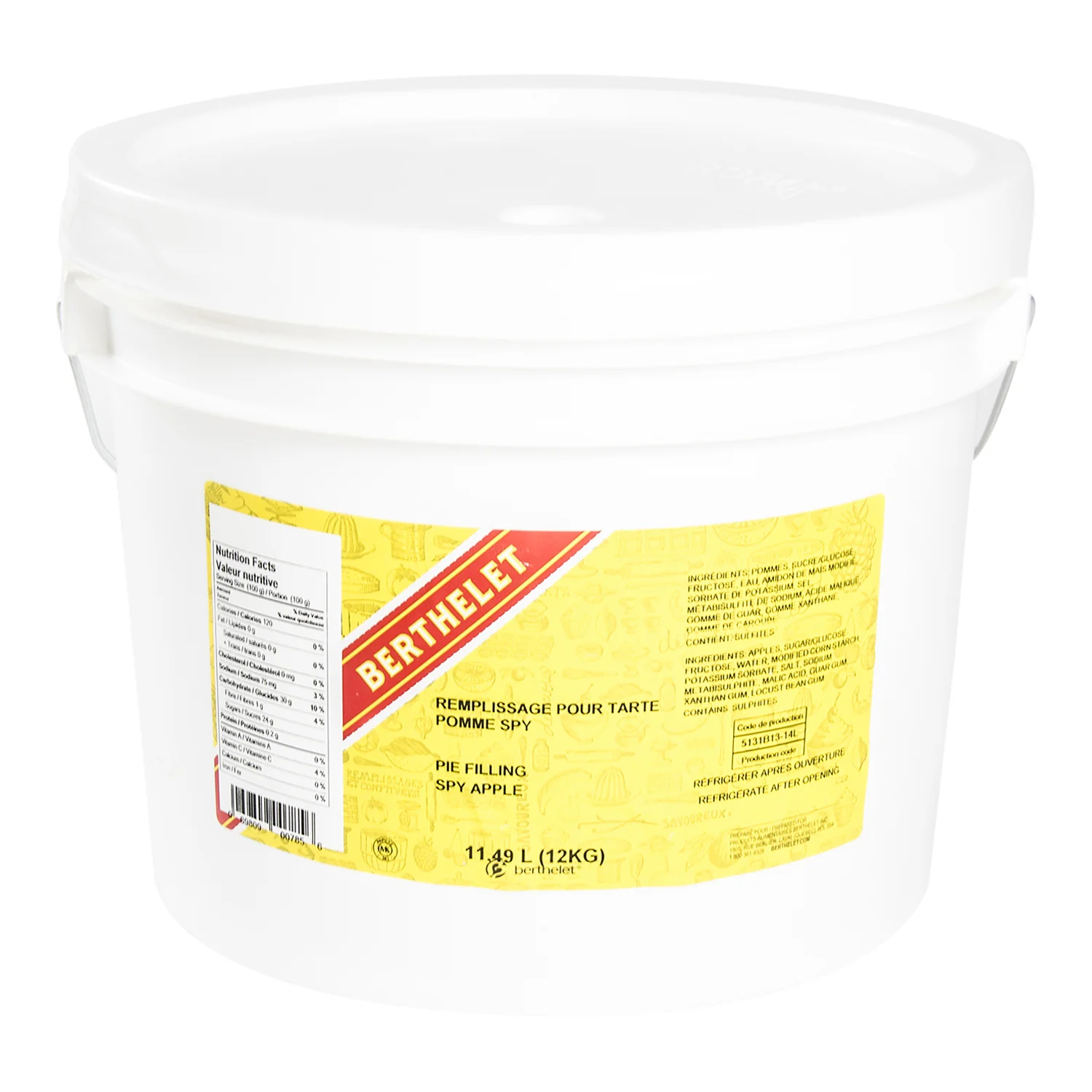 Filling Pie Apple Spy - 1 x 12 kg - Berthelet - Baking Mixes and Ingredients - Canadian Distribution - Ships Free Within Canada on Orders Above CAD $199