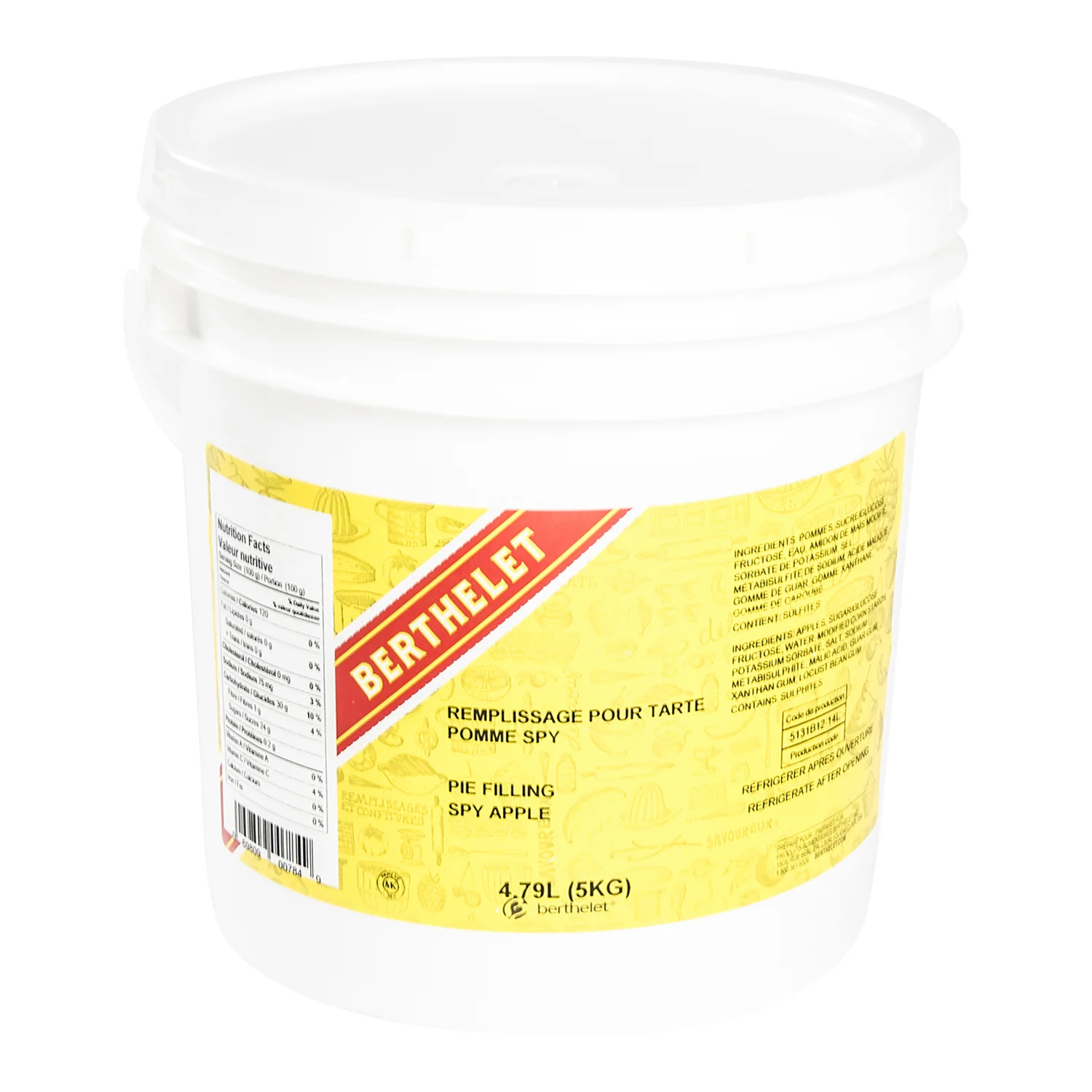 Filling Pie Apple Spy - 1 x 5 kg - Berthelet - Baking Mixes and Ingredients - Canadian Distribution - Ships Free Within Canada on Orders Above CAD $199