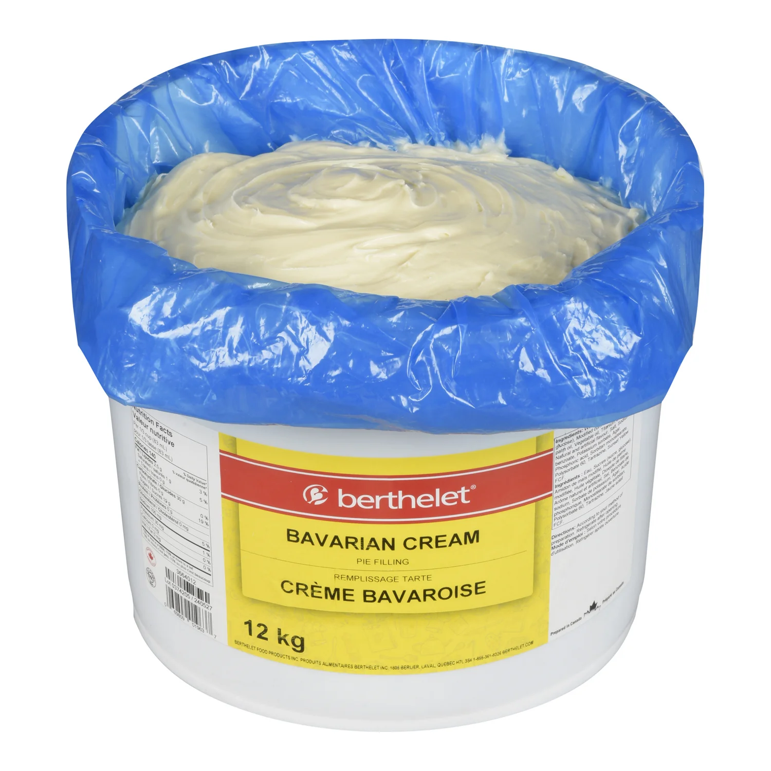 "SPECIAL ORDER" Filling Pie Bavarian Cream - 1 x 12 kg - Berthelet - Baking Mixes and Ingredients - Canadian Distribution - Ships Free Within Canada on Orders Above CAD $199 - Image 2