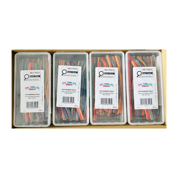 Fizzy Rainbow Cables - 4 Cases x 12 Packs x 260 g - R2-Delix - Canadian Distribution - Ships Free Within Canada on Orders Above CAD $199