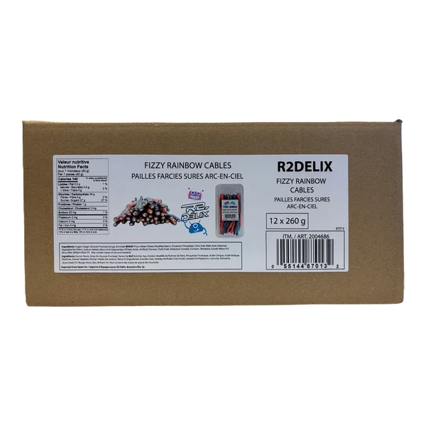 Fizzy Rainbow Cables - 4 Cases x 12 Packs x 260 g - R2-Delix - Canadian Distribution - Ships Free Within Canada on Orders Above CAD $199 - Image 3