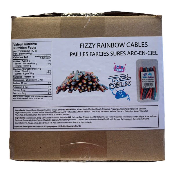 Fizzy Rainbow Cables - 4 Cases x 12 Packs x 260 g - R2-Delix - Canadian Distribution - Ships Free Within Canada on Orders Above CAD $199 - Image 4