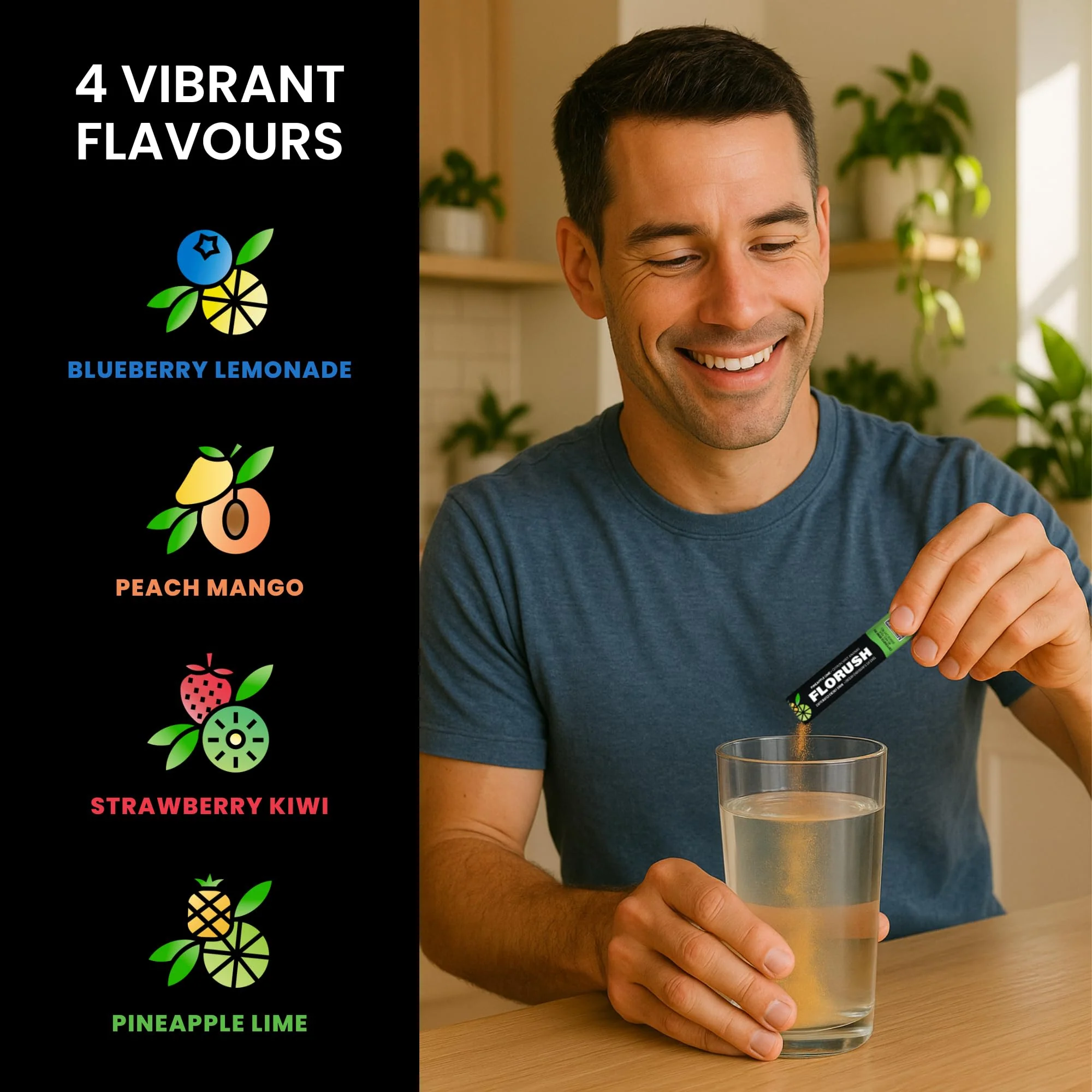 FloRush – Energy Drink Hydration Powder – Variety Pack – 48 Sachets - Canadian Distribution - Ships Free Within Canada on Orders Above CAD $199 - Image 3
