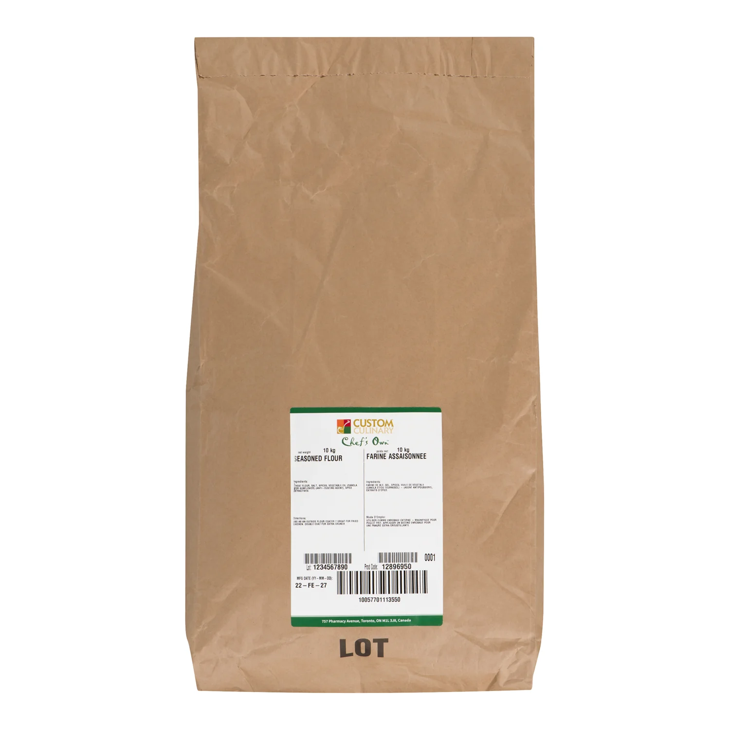 Flour Seasoned - 1 x 10 kg - Custom Culinary - Restaurant and Foodservice Ingredients - Canadian Distribution - Ships Free Within Canada on Orders Above CAD $199