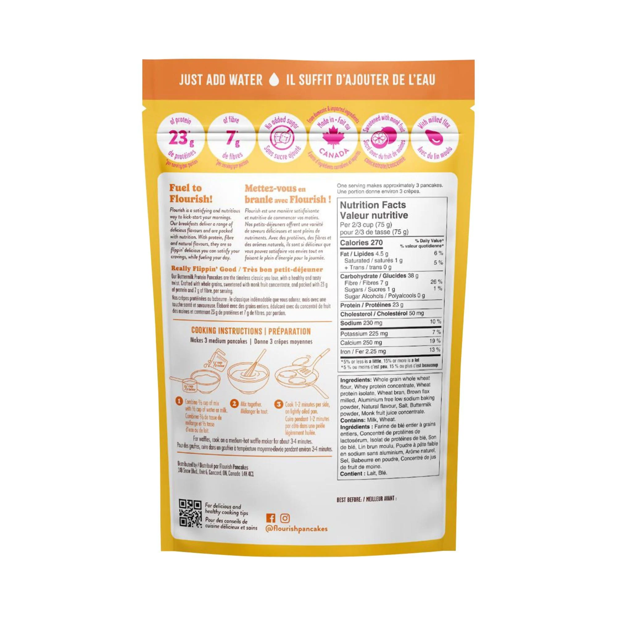 Flourish – Protein Pancake & Waffle Mix – Buttermilk – 430g x 2 - Canadian Distribution - Ships Free Within Canada on Orders Above CAD $199 - Image 6