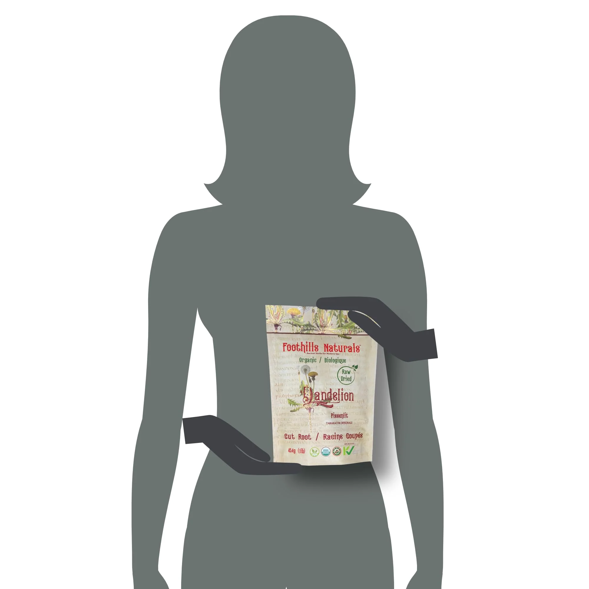 Foothills Naturals โ Dandelion Root โ Dry Raw Cut โ 454g โ Organic - Canadian Distribution - Ships Free Within Canada on Orders Above CAD $199 - Image 2