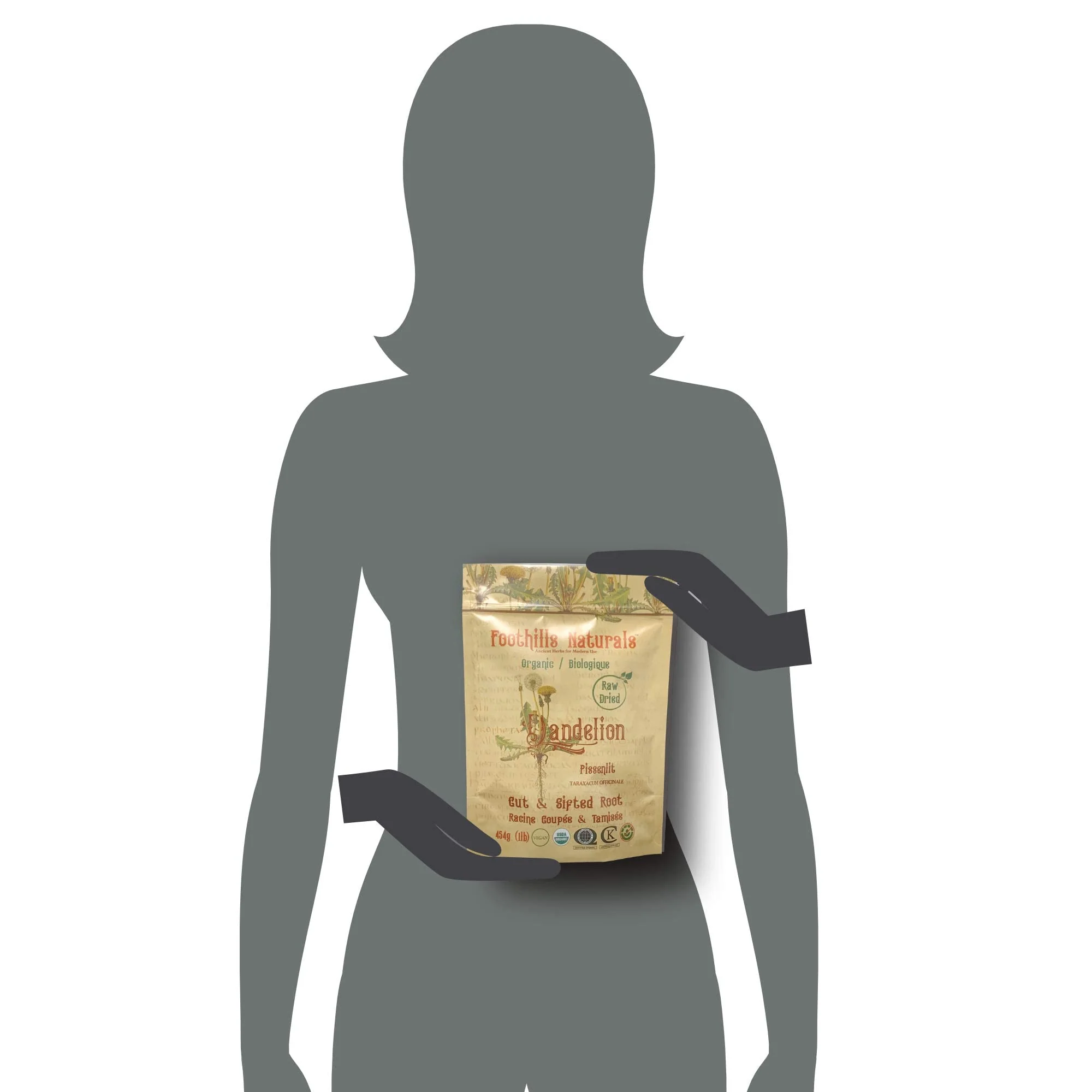 Foothills Naturals โ Dandelion Root โ Dry Raw Cut โ 454g โ Organic - Canadian Distribution - Ships Free Within Canada on Orders Above CAD $199 - Image 3