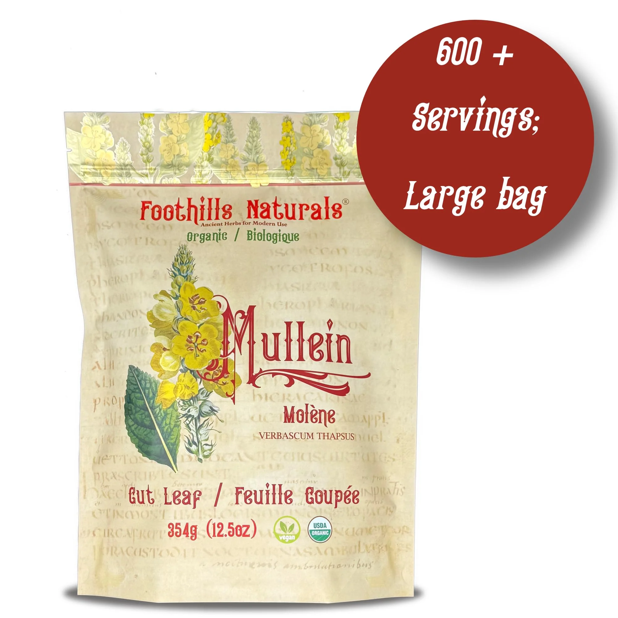 Foothills Naturals โ Mullein Leaf Tea โ Loose Leaf โ 354g โ Organic non irradiated - Canadian Distribution - Ships Free Within Canada on Orders Above CAD $199 - Image 2