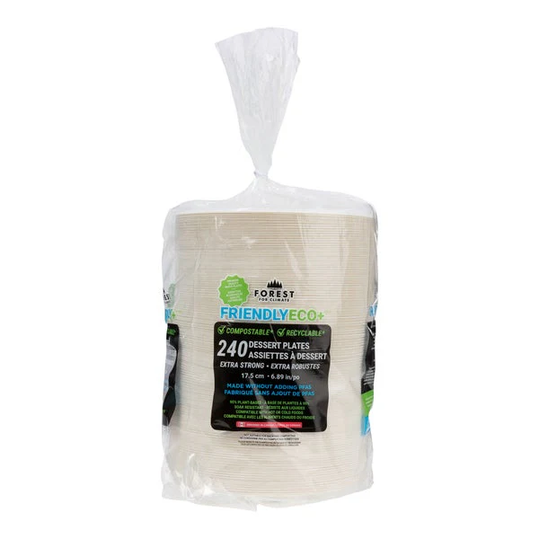 Forest For Climate Dessert Plates - Pack Of 240 - Disposables, Restaurant Packaging and Take-Out Supplies - Canadian Distribution - Ships Free Within Canada on Orders Above CAD $199