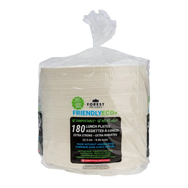 Forest for Climate Lunch Plates - Disposables, Restaurant Packaging and Take-Out Supplies - Canadian Distribution - Ships Free Within Canada on Orders Above CAD $199