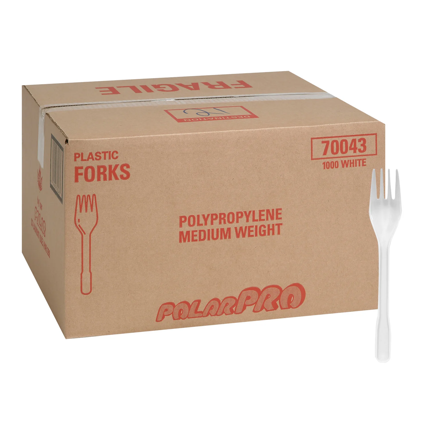 Fork Polypropylene White Medium Weight - 1 x 1000 count - Polar - Packaging and Accessories - Restaurant Supplies and Equipment - Canadian Distribution - Image 3