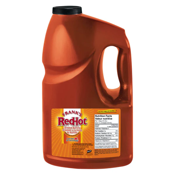 Frankās RedHot Original Buffalo Sauce - 4 x 3.78 L - Grocery and Food Items - Canadian Distribution - Ships Free Within Canada on Orders Above CAD $199