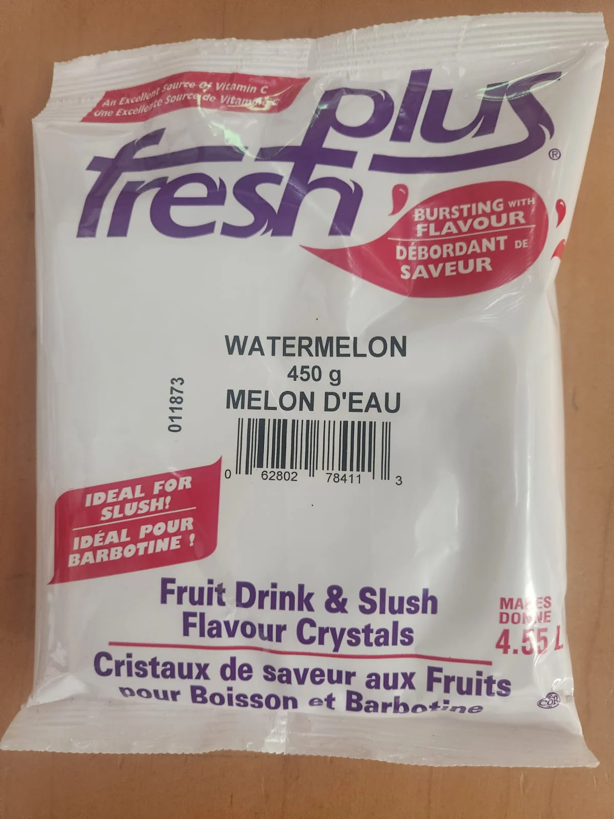 Fresh Plus Watermelon Drink Crystals - Drink and Slush Mix - Lynch - Case ( 12 x 450 grams) - Ships Free Within Canada on Orders Above CAD $199